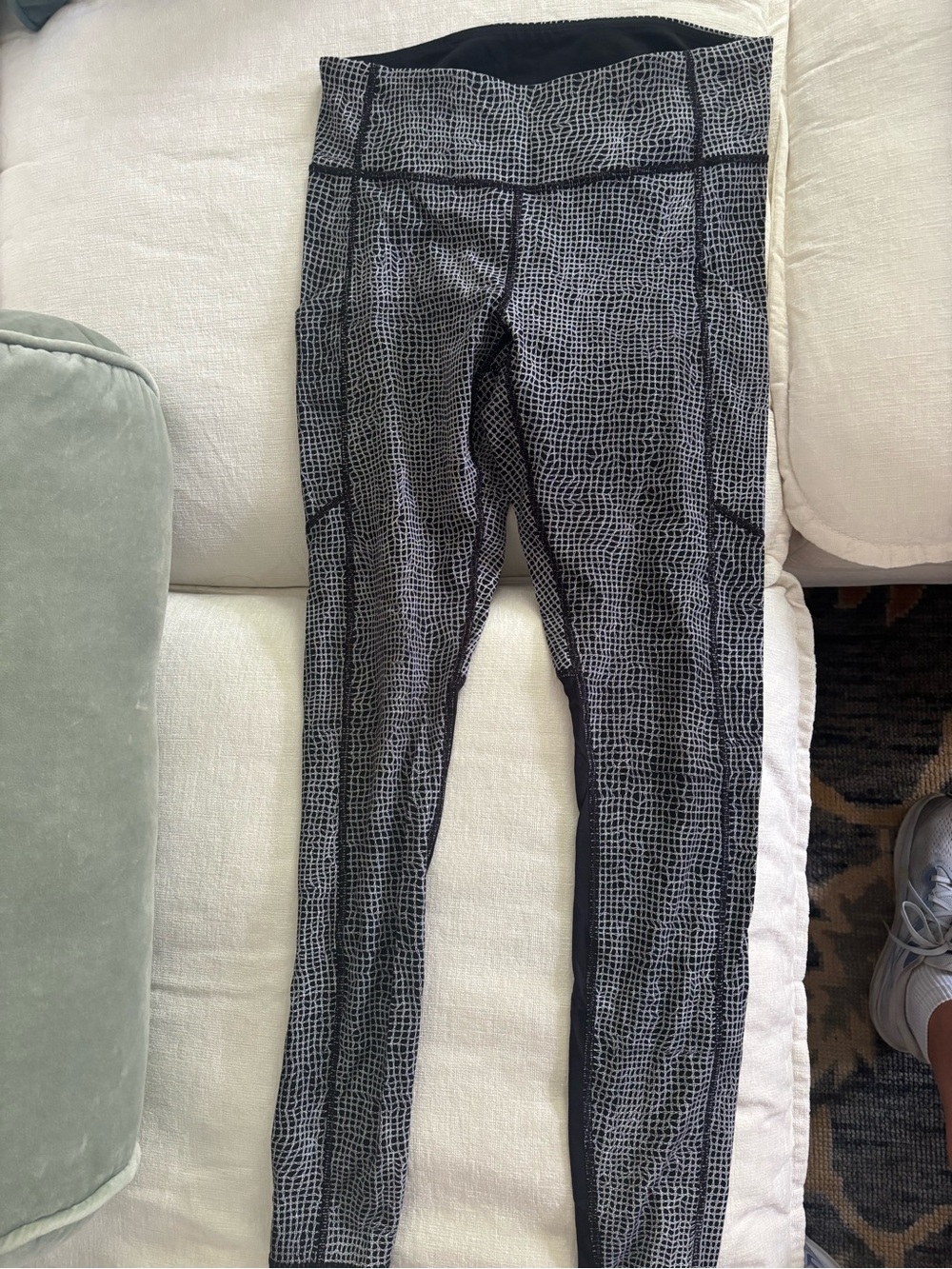 Lulu lemon Black and White Patterned High-Waist Leggings